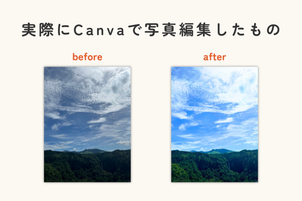 CANVAで写真編集した例